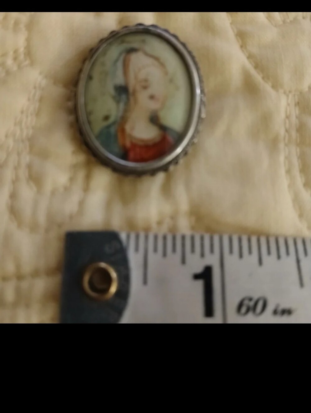 Antique 800 Silver Miniature Portrait Brooch Pendant - Picture 5 of 10
